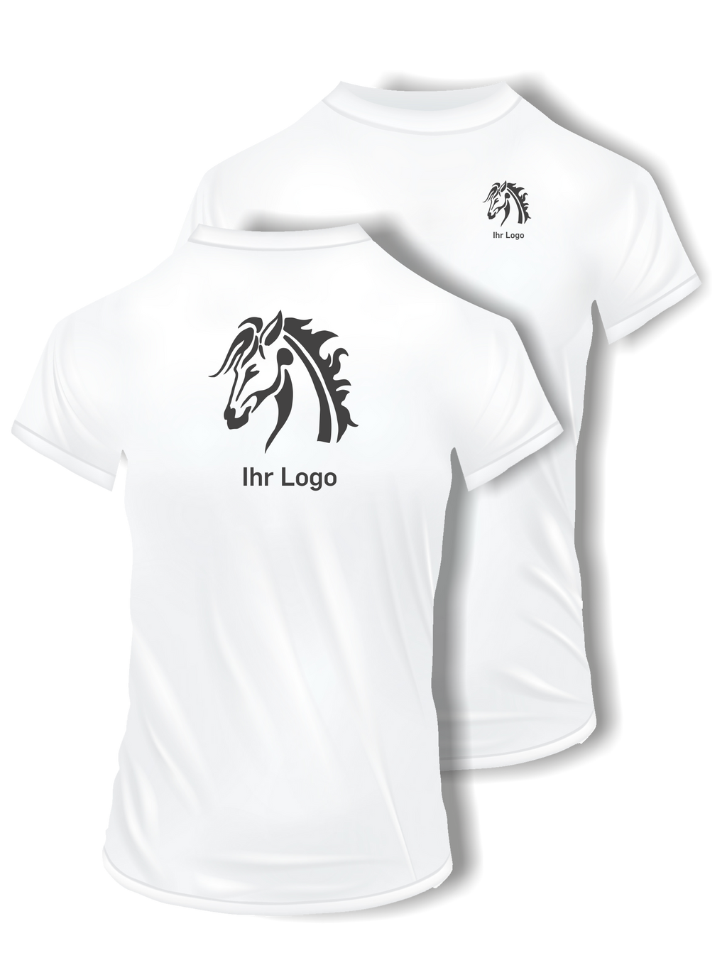 T-Shirts mit Ihrem Motiv bedruckt – Ansicht T shirt weiß BrustUndRücken