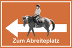 Wegweiser Abreiteplatz | Verschiedene Farben und Richtungen – Ansicht Abreitplatz orange links