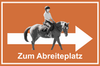 Wegweiser Abreiteplatz | Verschiedene Farben und Richtungen – Ansicht Abreitplatz orange rechts