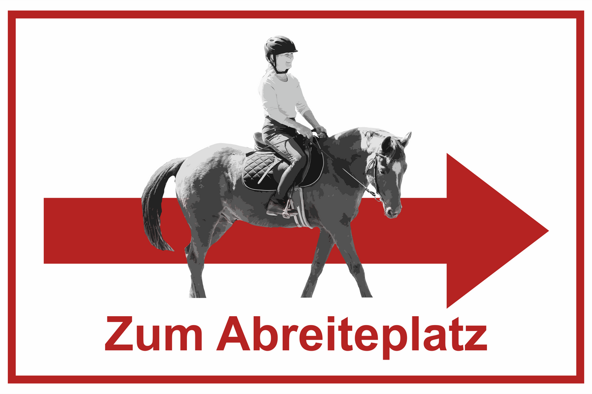 Wegweiser Abreiteplatz | Verschiedene Farben und Richtungen – Ansicht Abreitplatz rot rechts