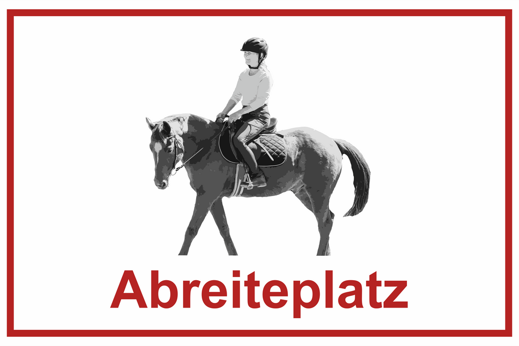 Wegweiser Abreiteplatz | Verschiedene Farben und Richtungen – Ansicht Abreitplatz rot ziel