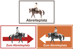Wegweiser Abreiteplatz | Verschiedene Farben und Richtungen