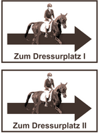 Wegweiser Dressurplatz I und II | 2-er Set | Verschiedene Farben und Richtungen – Ansicht Dressurplatz Set schwarz rechts