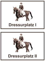 Wegweiser Dressurplatz I und II | 2-er Set | Verschiedene Farben und Richtungen – Ansicht Dressurplatz Set schwarz Ziel