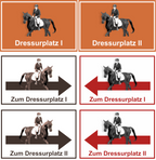 Wegweiser Dressurplatz I und II | 2-er Set | Verschiedene Farben und Richtungen
