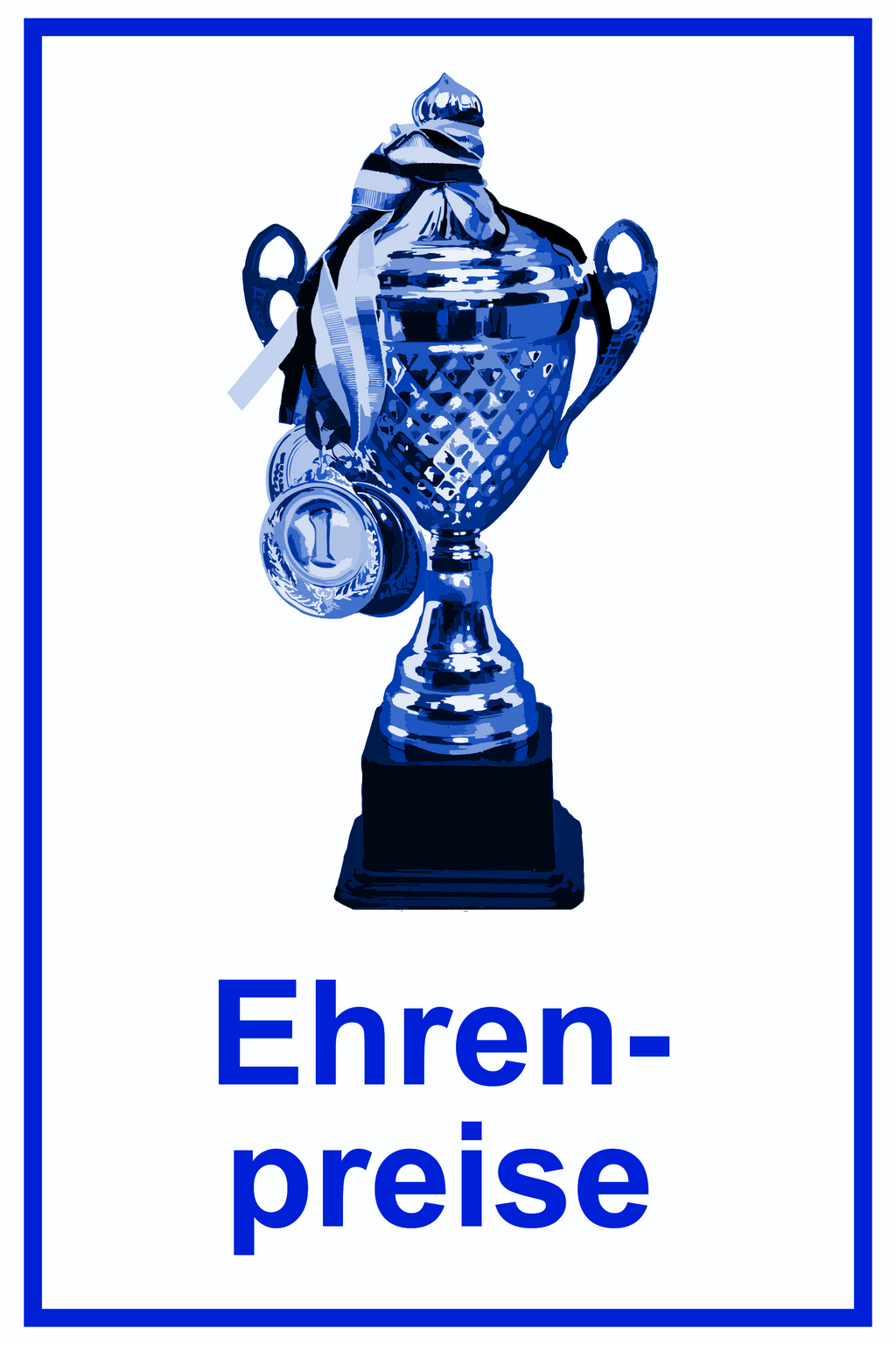 Wegweiser Ehrenpreise | Verschiedene Farben und Richtungen – Ansicht Ehrenpreis Motiv1 blau Ziel
