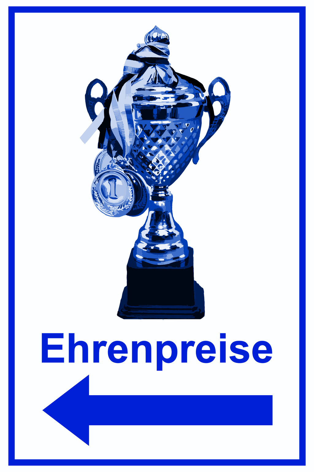 Wegweiser Ehrenpreise | Verschiedene Farben und Richtungen – Ansicht Ehrenpreise Motiv1 blau links