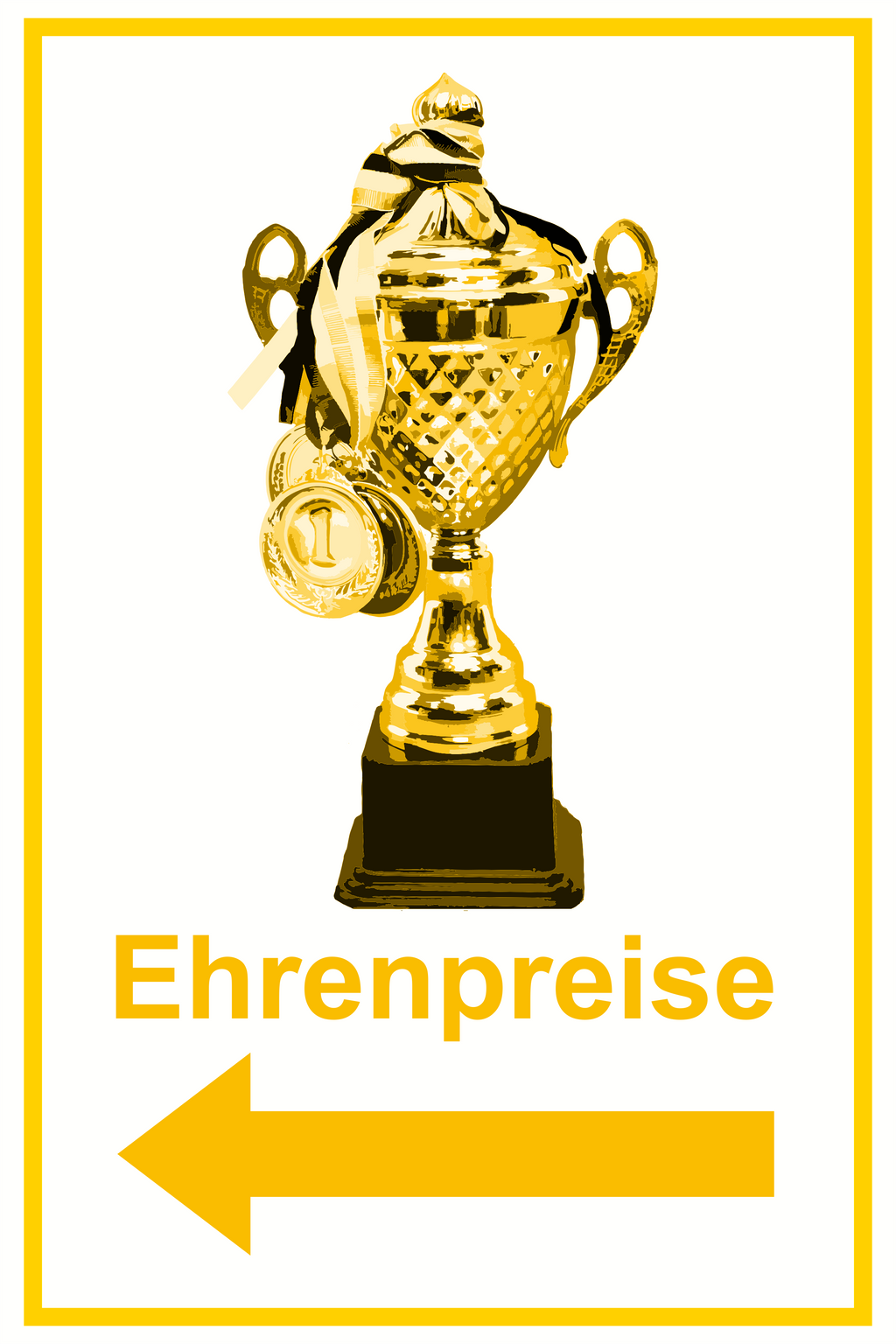 Wegweiser Ehrenpreise | Verschiedene Farben und Richtungen – Ansicht Ehrenpreise Motiv1 gelb links