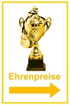 Wegweiser Ehrenpreise | Verschiedene Farben und Richtungen – Ansicht Ehrenpreise Motiv1 gelb rechts