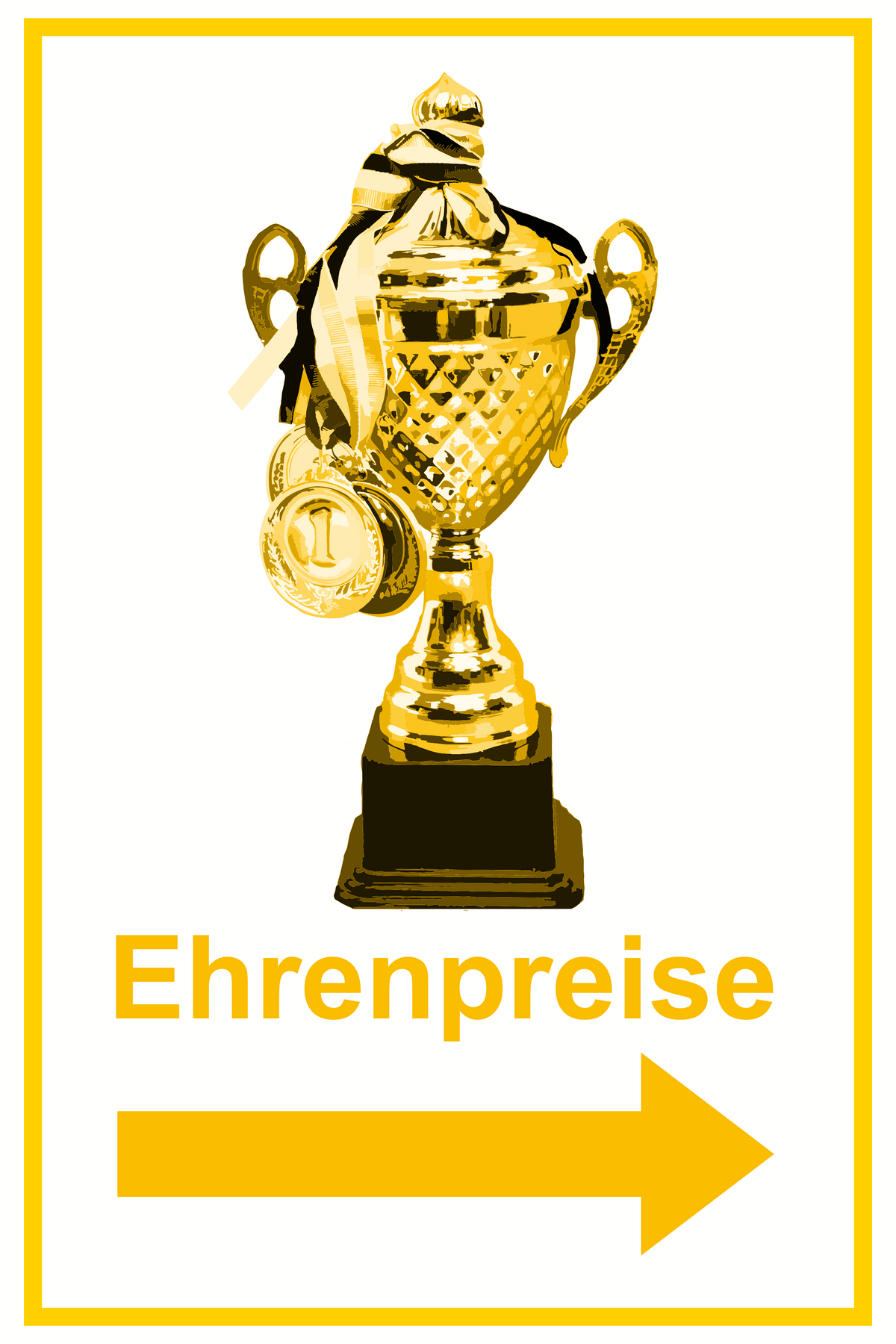 Wegweiser Ehrenpreise | Verschiedene Farben und Richtungen – Ansicht Ehrenpreise Motiv1 gelb rechts