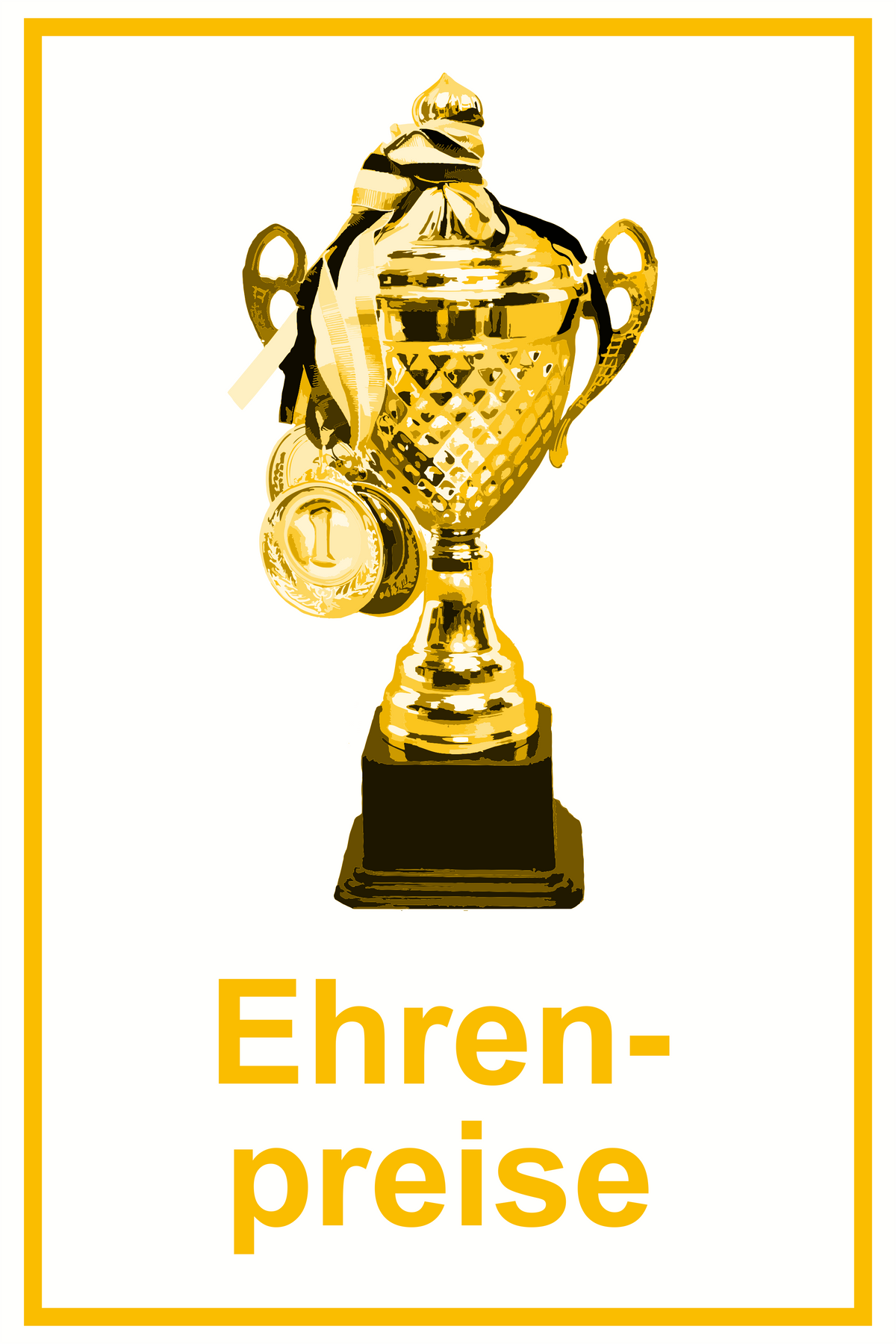 Wegweiser Ehrenpreise | Verschiedene Farben und Richtungen – Ansicht Ehrenpreise Motiv1 gelb Ziel