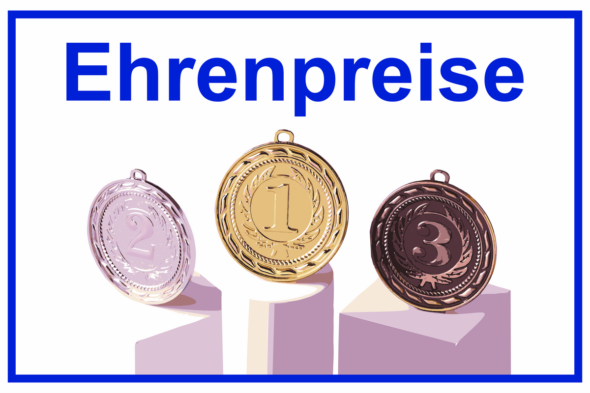 Wegweiser Ehrenpreise | Verschiedene Farben und Richtungen – Ansicht Ehrenpreise Motiv3 blau Ziel