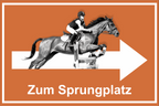 Wegweiser Sprungplatz | verschiedene Farben und Richtungen – Ansicht Sprungplatz orange rechts