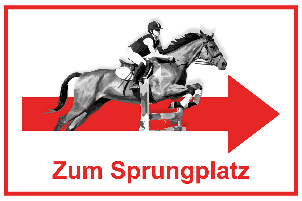 Wegweiser Sprungplatz | verschiedene Farben und Richtungen – Ansicht Sprungplatz rot rechts