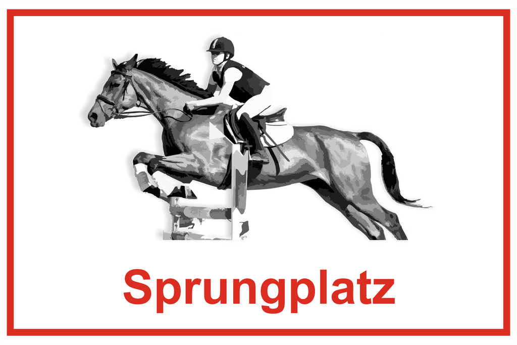 Wegweiser Sprungplatz | verschiedene Farben und Richtungen – Ansicht Sprungplatz rot