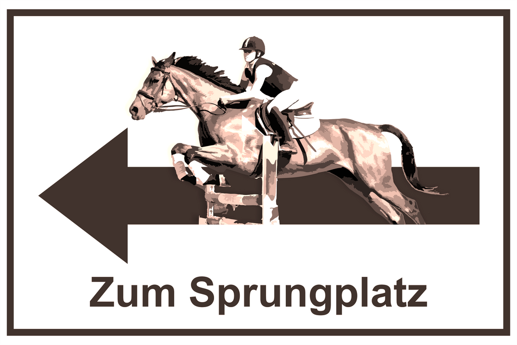 Wegweiser Sprungplatz | verschiedene Farben und Richtungen – Ansicht Sprungplatz schwarz links