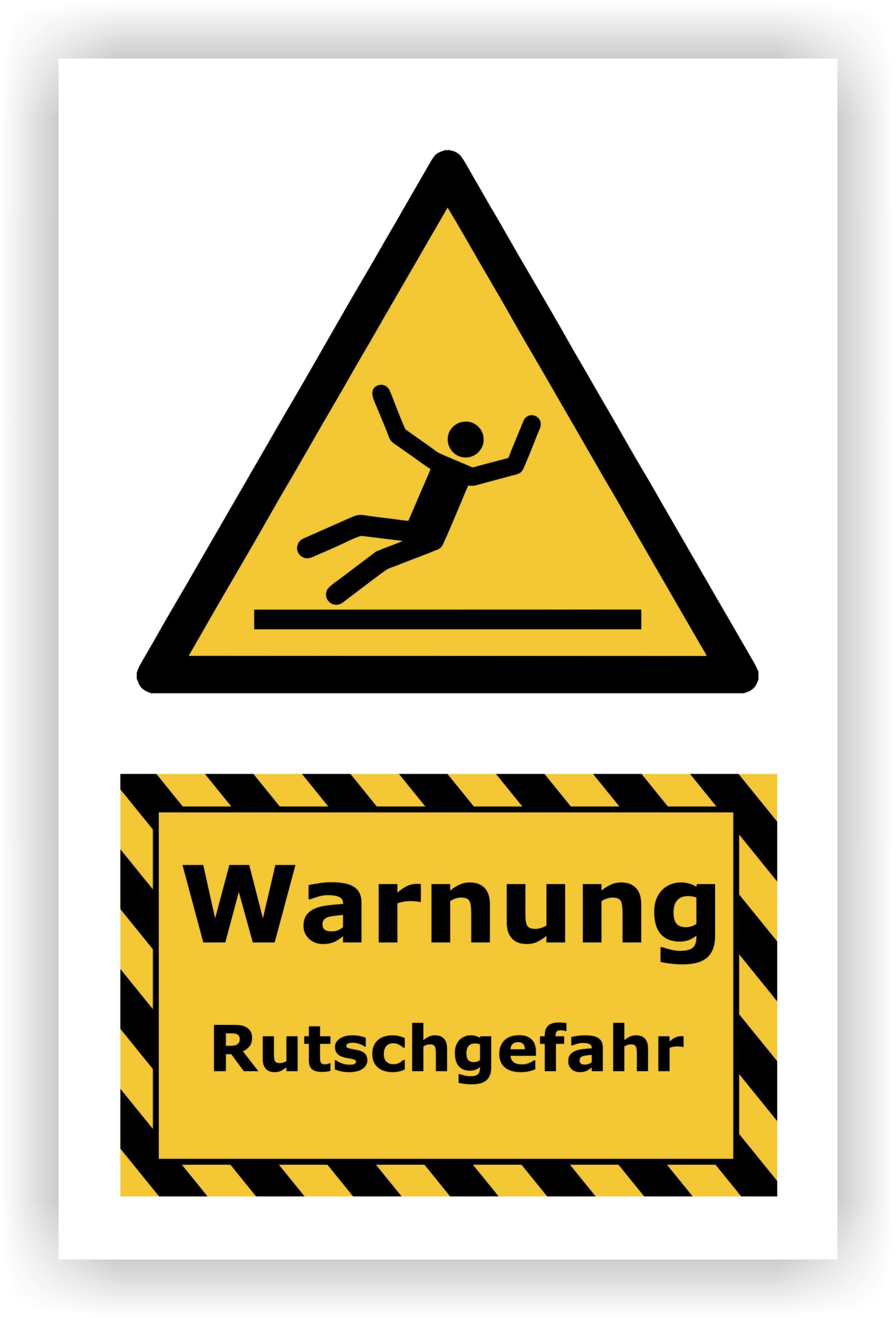 Kombi-Warnschild »Rutschgefahr« — 20 × 30 cm