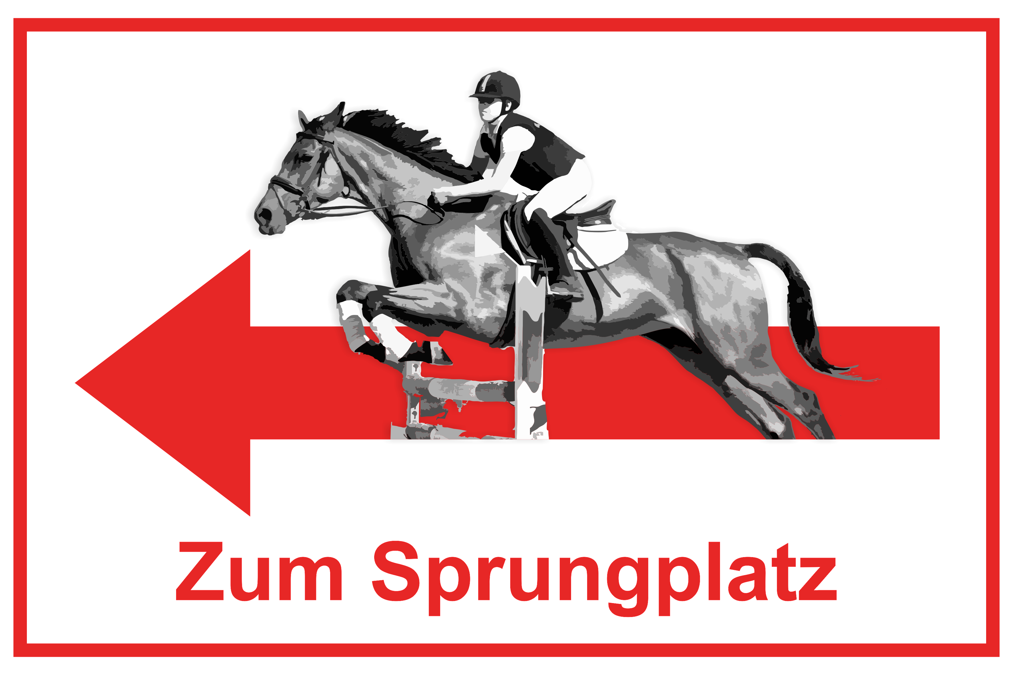 Wegweiser Sprungplatz | verschiedene Farben und Richtungen 