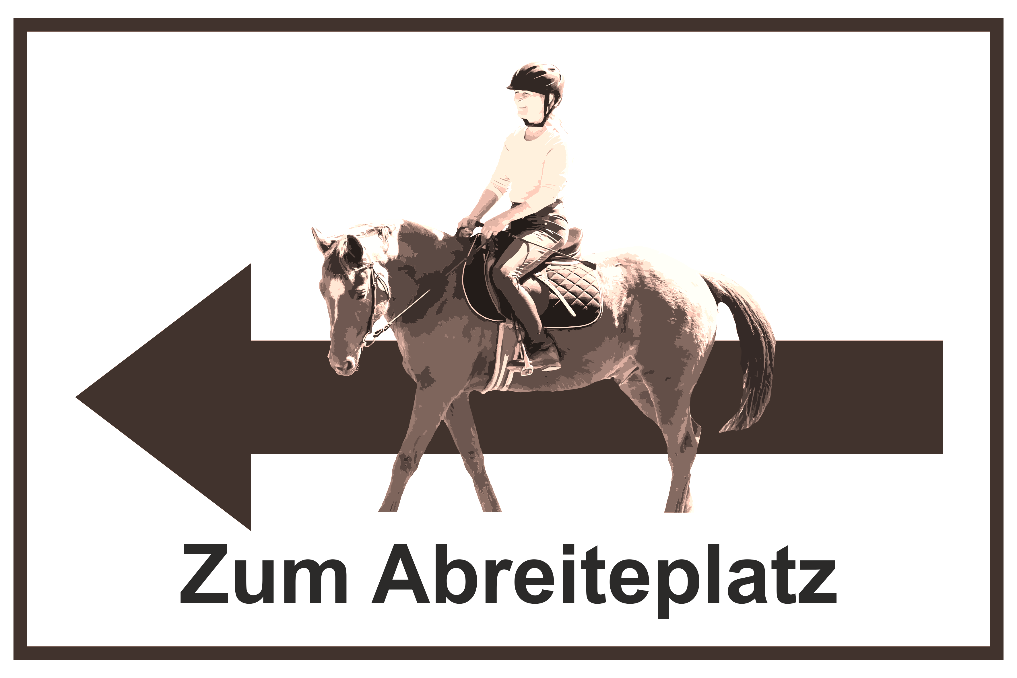 Wegweiser Abreiteplatz | Verschiedene Farben und Richtungen  