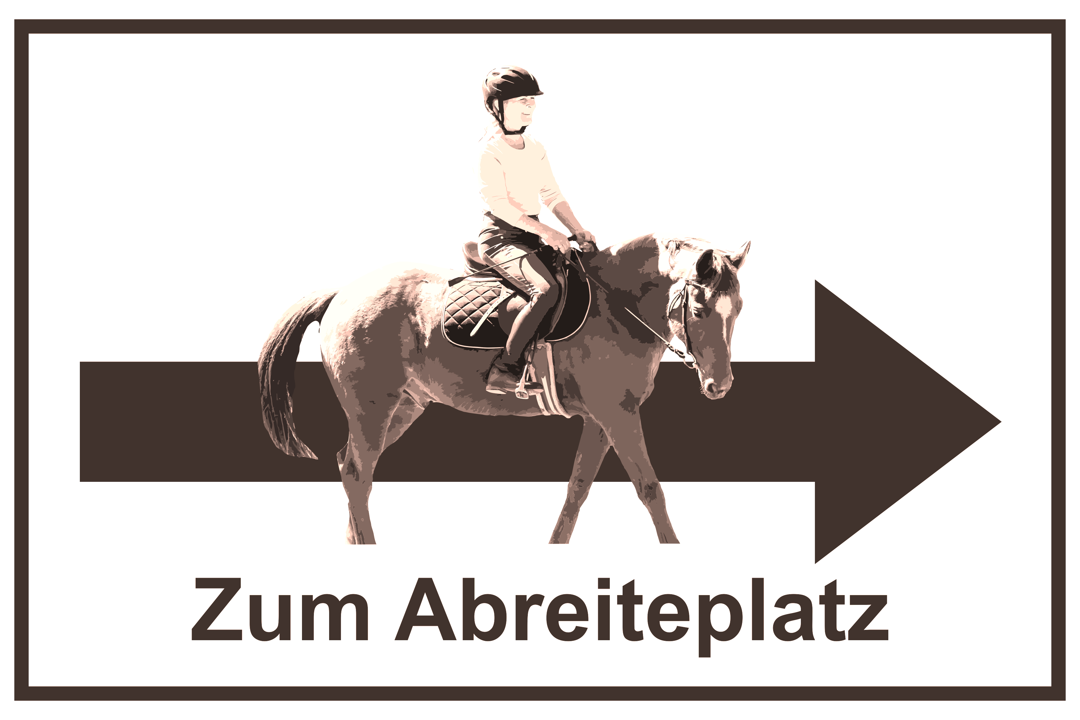 Wegweiser Abreiteplatz | Verschiedene Farben und Richtungen  