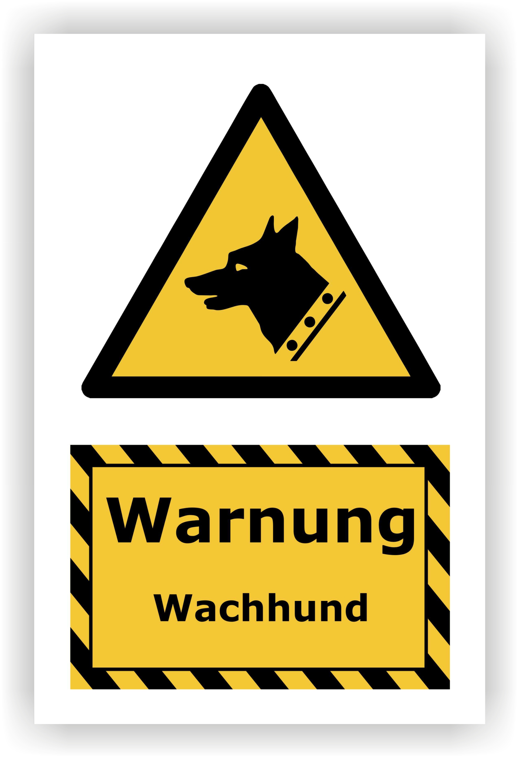 Kombi-Warnschild »Wachhund« — 20 × 30 cm