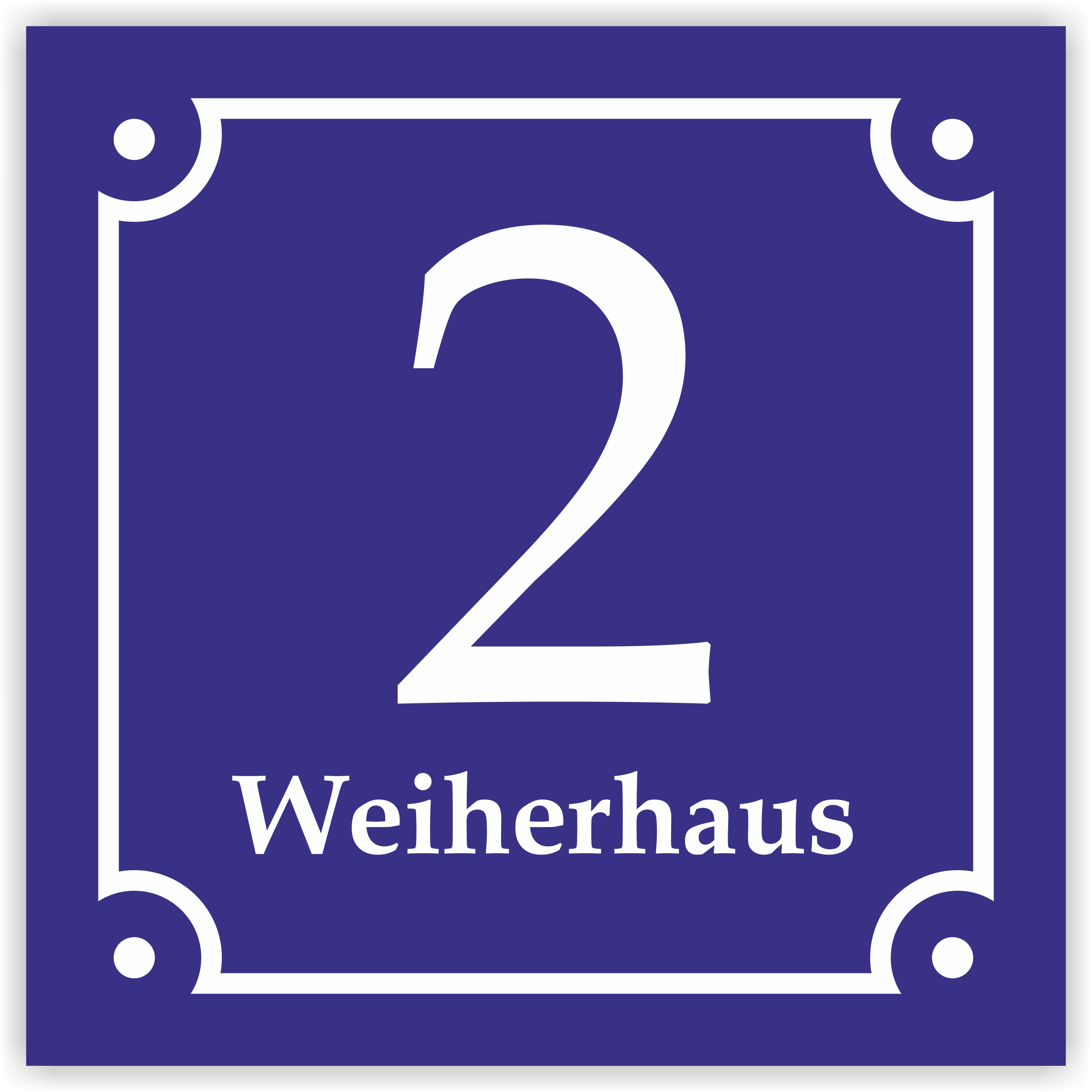 Hausnummernschild im Emaille-Design (20  ×  20 cm) — verschiedene Farben