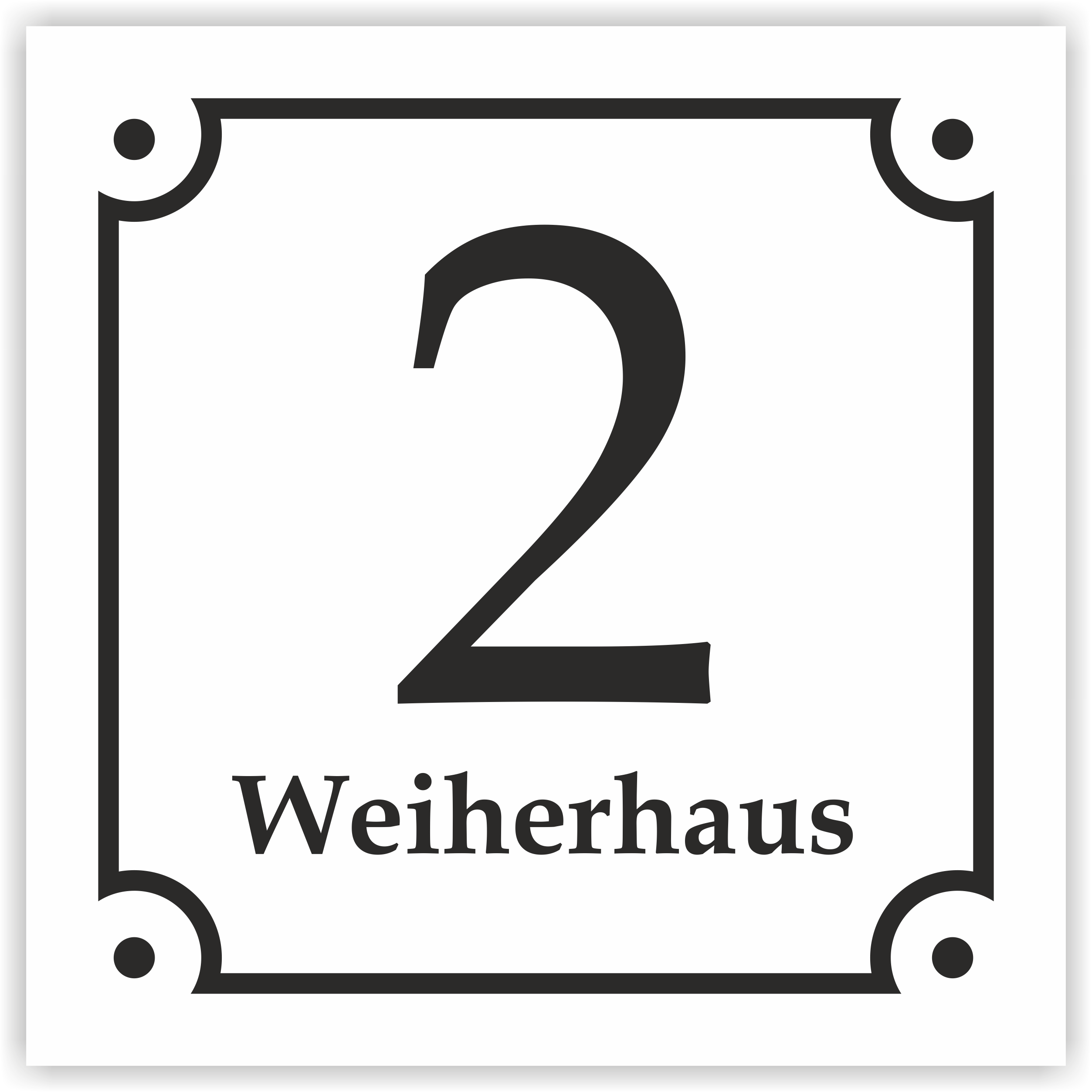 Hausnummernschild im Emaille-Design (20  ×  20 cm) — verschiedene Farben
