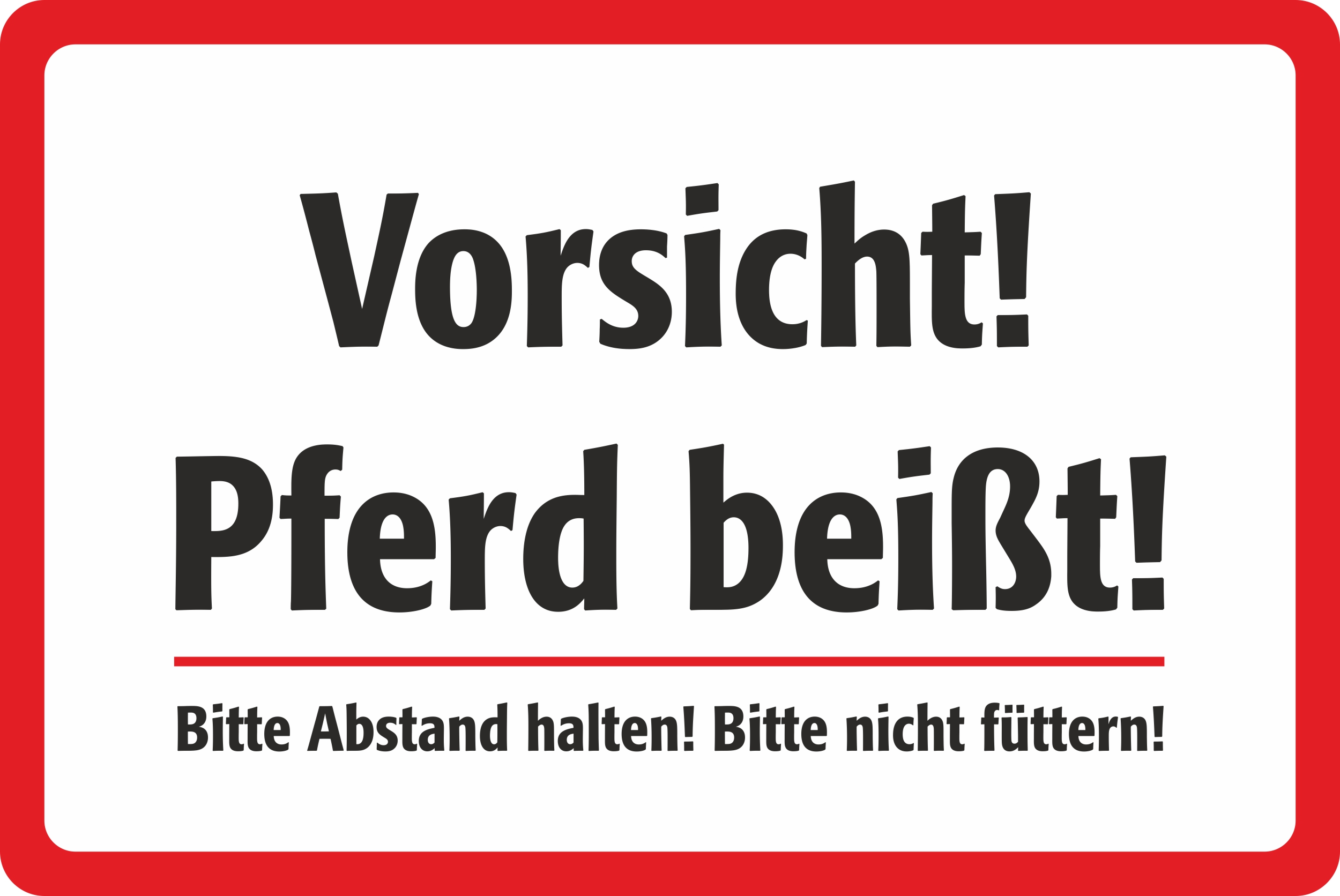 Hinweisschild »Vorsicht! Pferd beißt«